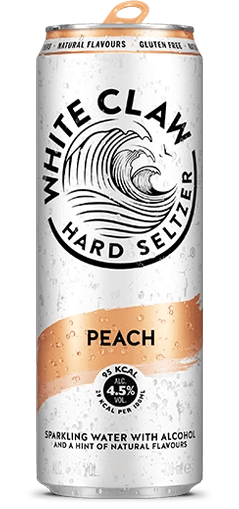 Can of Peach White Claw Hard Seltzer